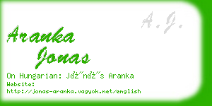 aranka jonas business card